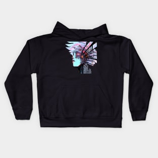 Picasso Style Face Above the City Kids Hoodie